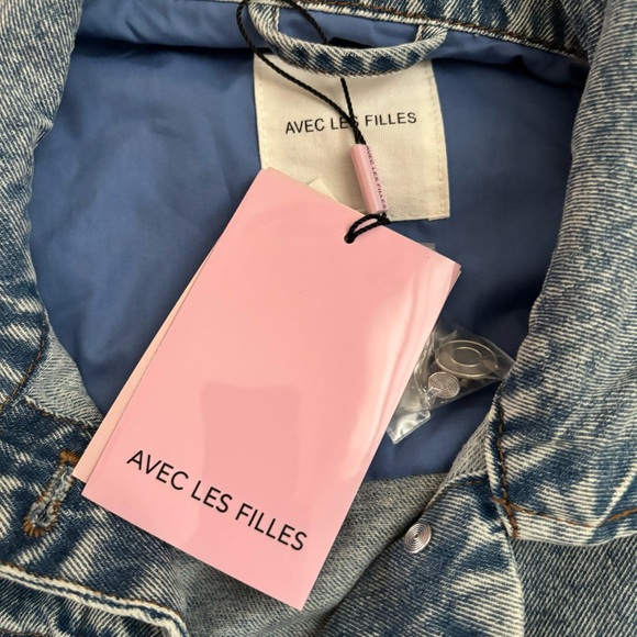 Anthropologie Medium Avec Les Filles Quilted Patchwork Floral Denim Jacket - Picture 2 of 8